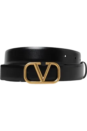 VALENTINO GARAVANI Tilbehør, Herre, Sort, 90 CM, Læder, Sort Læderbælte med Elegant Spænde