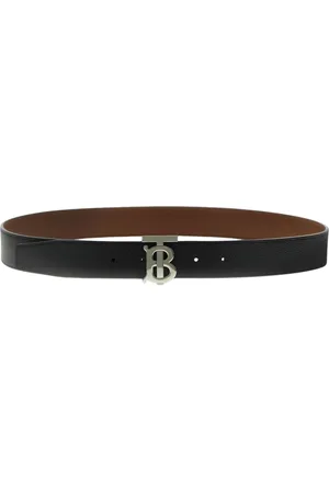 Burberry Tilbehør, Herre, Sort, 90 CM, Læder, Monogram Læderbælte