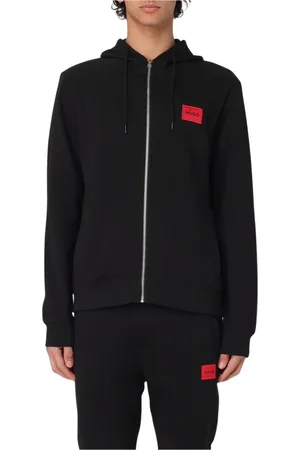 HUGO BOSS Sweathshirts & Hoodies, Herre, Sort, L, Bomuld, Klassisk Sort ZipUp Hoodie Activewear