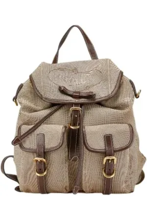 Prada Pre-owned, Dame, Brun, ONE SIZE, Tyl, Pre-owned Canvas prada-tasker