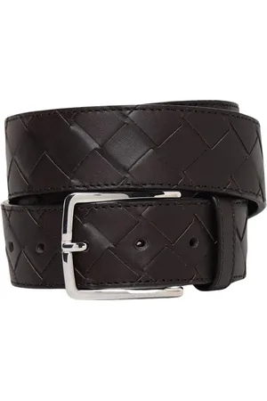 Bottega Veneta Tilbehør, Herre, Brun, 105 CM, Læder, Brun Læder Vævet Bælte