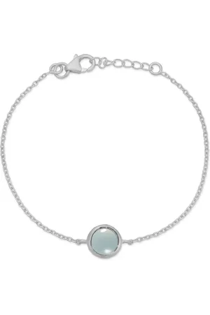 Frk Lisberg Tilbehør, Dame, Grå, ONE SIZE, Aqua Chalcedon Sterlingsølv Armbånd