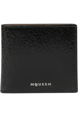 Alexander McQueen Tilbehør, Herre, Sort, ONE SIZE, Læder, Sort Læder Bifold Pung