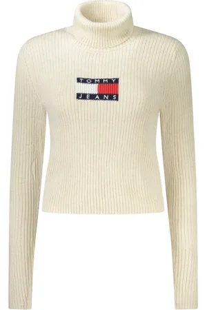 Tommy Hilfiger Strik, Dame, , L, Polyester, Langærmet Sweater med Logo Broderi