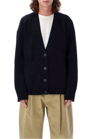 STUDIO NICHOLSON Strik, Herre, Blå, L, Uld, Marineblå Strikvarer Cardigan Aw24