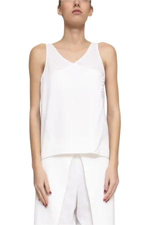 Emporio Armani Top, Dame, Hvid, M, Uld, Stilfuld varm hvid top til kvinder