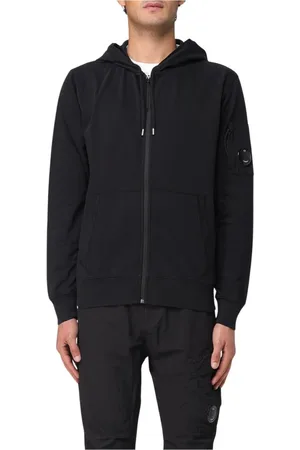 C.P. Company Sweathshirts & Hoodies, Herre, Sort, XL, Bomuld, Blå ZipUp Hoodie Goggle Detalje