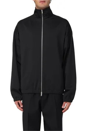 Jil Sander Jakke, Herre, Sort, L, Sort High Neck ZipUp Jakke