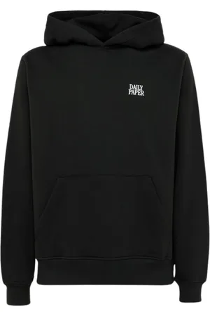 Daily paper Sweathshirts & Hoodies, Herre, Sort, S, Bomuld, Ensfarvet bomuldshættetrøje med logoprint