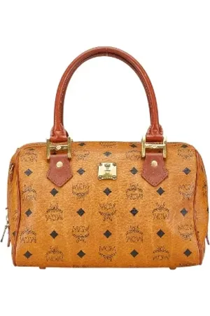 MCM Pre-owned, Dame, Brun, ONE SIZE, Tyl, Pre-owned canvas håndtasker