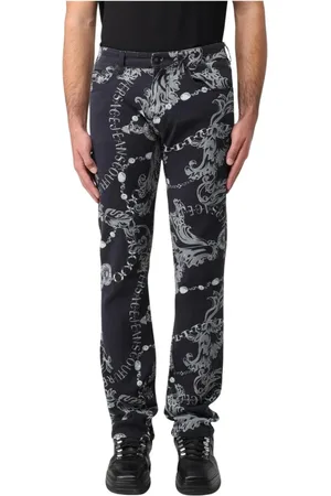 VERSACE Jeans, Herre, Sort, W32, Bomuld, Barok Print Jeans