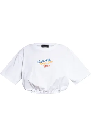 Dsquared2 Top, Dame, Hvid, M, Bomuld, T-shirt kapsel Summer Lovers