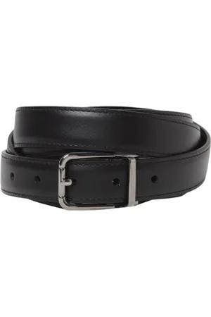 Dolce & Gabbana Tilbehør, Herre, Sort, 95 CM, Læder, Klassisk Sort Læderbælte