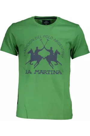 La Martina Top, Herre, Grøn, M, Bomuld, Elegant Grøn Bomuldst-shirt