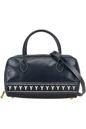 Saint Laurent Pre-owned, Dame, Blå, ONE SIZE, Uld, Pre-owned Laeder hndtasker