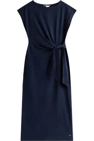 Tommy Hilfiger Kjole, Dame, Blå, M, Navy Knot Boat Midi Kjole