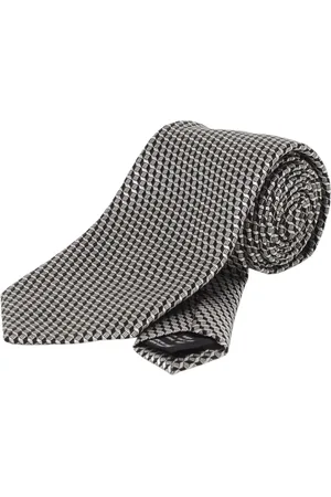 Tom Ford Tilbehør, Herre, Sort, ONE SIZE, Luksus Geometrisk Mønster Silkeslips