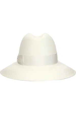 Borsalino Tilbehør, Dame, Hvid, M, Klassisk Fedora Hat i Sort