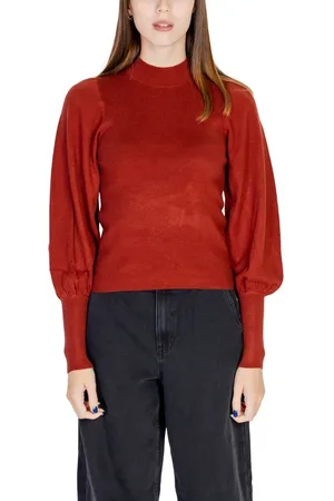 VERO MODA Strik, Dame, Rød, L, Uld, Rød Viskose Strik & T-shirt