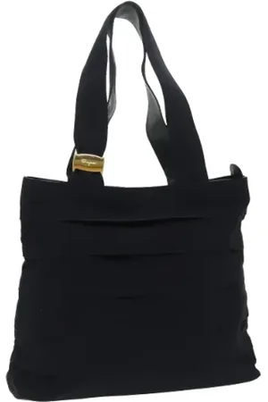 Salvatore Ferragamo Pre-owned, Dame, Blå, ONE SIZE, Uld, Pre-owned Canvas skuldertasker