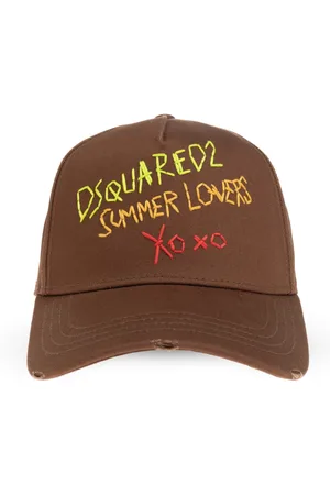 Dsquared2 Tilbehør, Herre, Brun, ONE SIZE, Bomuld, Kasket med skyggekapsel Sommerelskere