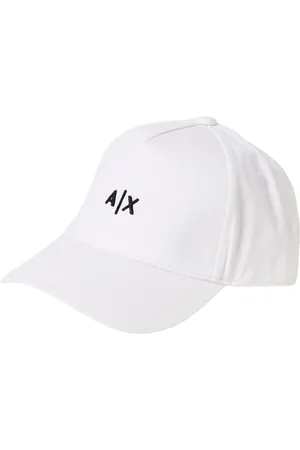 Armani Exchange Tilbehør, Herre, Hvid, ONE SIZE, Uld, Hvid Logo Baseball Cap Stilfuld Hat