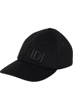 Fendi Tilbehør, Herre, Sort, ONE SIZE, Bomuld, Sort Logo Baseball Cap