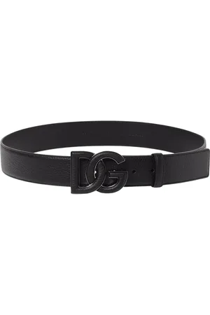 Dolce & Gabbana Tilbehør, Herre, Sort, 90 CM, Læder, Sort Læder Spænde Bælte
