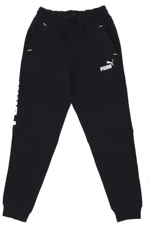 PUMA Bukser, Herre, Sort, S, Bomuld, Sort Fleece Sweatpants Elastisk Talje