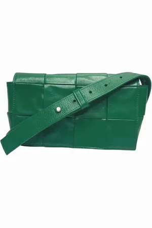 Bottega Veneta Pre-owned, Dame, Grøn, ONE SIZE, Uld, Pre-owned Laeder crossbody-tasker