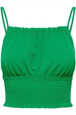 ONLY Top, Dame, Grøn, XS, Grøn Ærmeløs Viskose Top