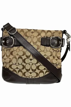 Coach Pre-owned, Dame, Brun, ONE SIZE, Uld, Pre-owned Canvas skuldertasker