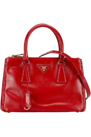 Prada Pre-owned, Dame, Rød, ONE SIZE, Uld, Pre-owned Laeder hndtasker