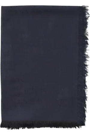 Saint Laurent Tilbehør, Herre, Sort, ONE SIZE, Luksuriøst Jacquard Logo Tørklæde