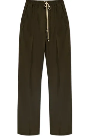 Rick Owens Bukser, Herre, Grøn, XS, Bomuld, Bukser Snørelukning