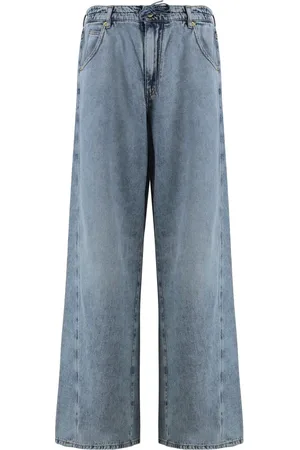 DARKPARK Jeans, Dame, Blå, W25, Bomuld, Straight-leg jeans med metal detaljer