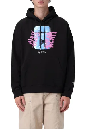 GCDS Sweathshirts & Hoodies, Herre, Sort, M, Bomuld, Moderne Sort Hoodie med Grafisk Print