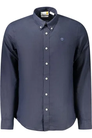 Timberland Skjorte, Herre, Blå, L, Bomuld, Blå Bomuld Slim Fit Skjorte