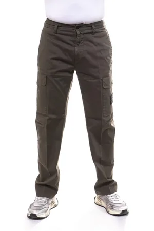 Stone Island Bukser, Herre, Grøn, W34, Bomuld, Militære cargobukser med lommer