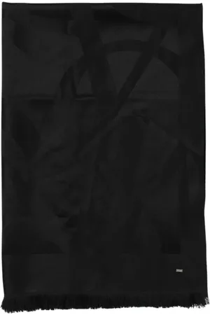 Saint Laurent Tilbehør, Herre, Sort, ONE SIZE, Abstrakt Mønster Silketørklæde