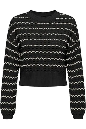 ONLY Strik, Dame, Sort, XL, Bomuld, Sort Bomuld Blend Sweater Kvinder