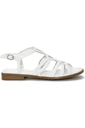 Pon´s quintana Sko, Dame, Hvid, 36 EU, Læder, Hvid Flettet Læder Sandal