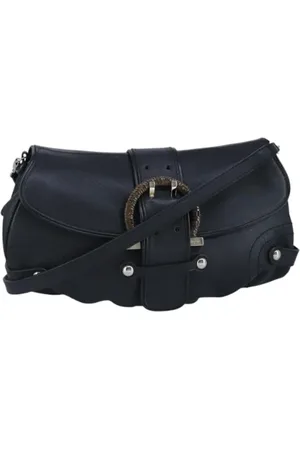 Salvatore Ferragamo Pre-owned, Dame, Sort, ONE SIZE, Uld, Pre-owned Laeder skuldertasker