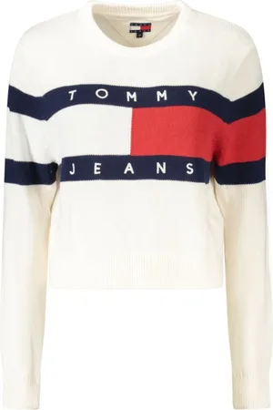 Tommy Hilfiger Strik, Dame, Flerfarvet, L, Bomuld, Hvid Bomuld Dame Sweater