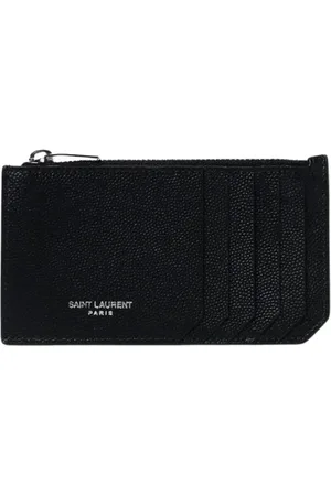 Saint Laurent Tilbehør, Herre, Sort, ONE SIZE, Læder, Sort læderkortholderpung
