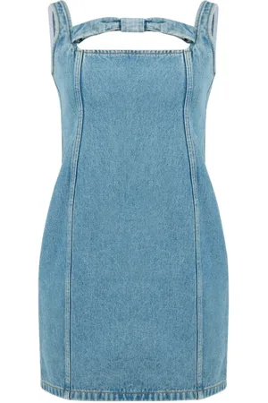 Nina Ricci Kjole, Dame, Blå, 2XS, Denim, Blå Denim Mini Kjole med Bue