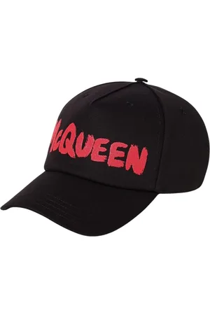 Alexander McQueen Tilbehør, Herre, Sort, L, Uld, Rød Logo Baseball Cap Stilfuldt Tilbehør