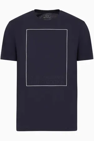 Armani Exchange Top, Herre, Blå, XS, Bomuld, Bomuld Blå T-shirt