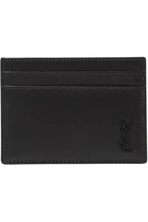 Saint Laurent Tilbehør, Herre, Sort, ONE SIZE, Læder, Luksus Læderkortholder Pung