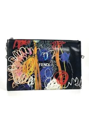 Fendi Pre-owned, Dame, Sort, ONE SIZE, Tyl, Pre-owned Laeder fendi-tasker